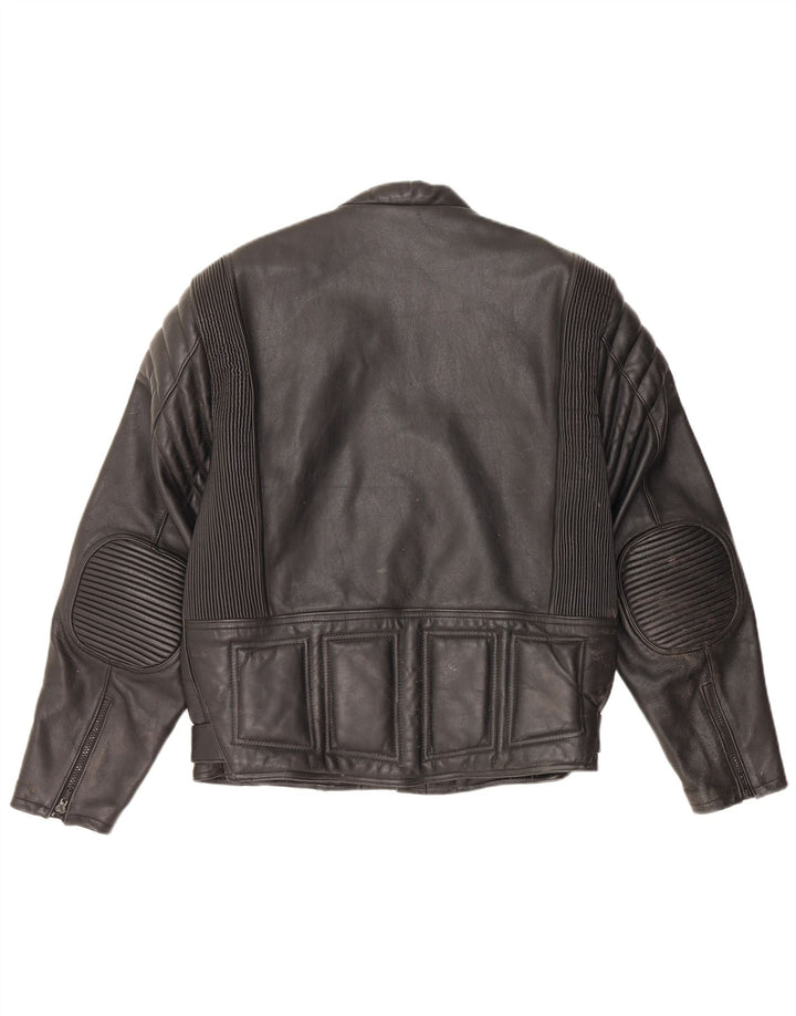 Vintage Herren Motorrad Leder Bikerjacke UK 36 Kleines schwarzes Leder