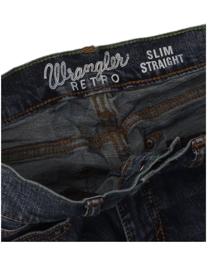 Wrangler Damen Retro Slim Straight Jeans W28 L30 Blau