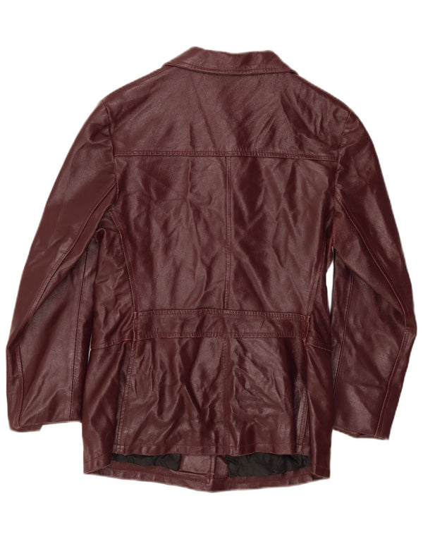 PLEASE Damen Lederjacke UK 12 Medium Burgund