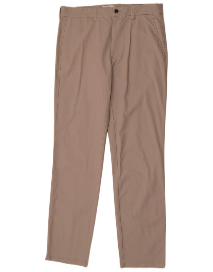 Marks & Spencer Herren Straight Regular Fit W34 L33 Graue Baumwolle