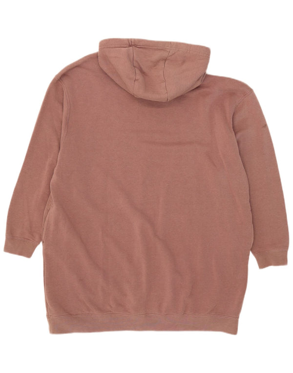 Nike Damen Übergroßer, lang geschnittener Kapuzenpullover mit Grafik, UK 14, Mittelbraun