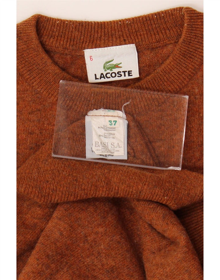 LACOSTE Herren-Pullover mit Rundhalsausschnitt, Größe 6, XL, braune Wolle