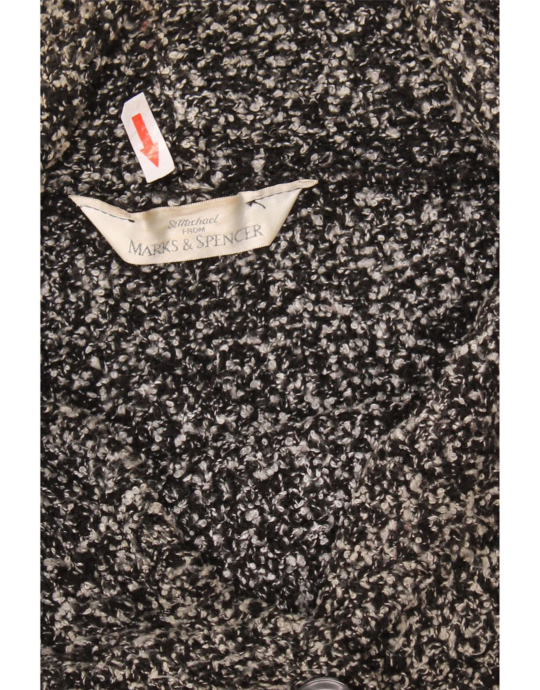 Marks & SPENCER Damen-Strickjacke, Gr. 12, mittelschwarz geflecktes Acryl