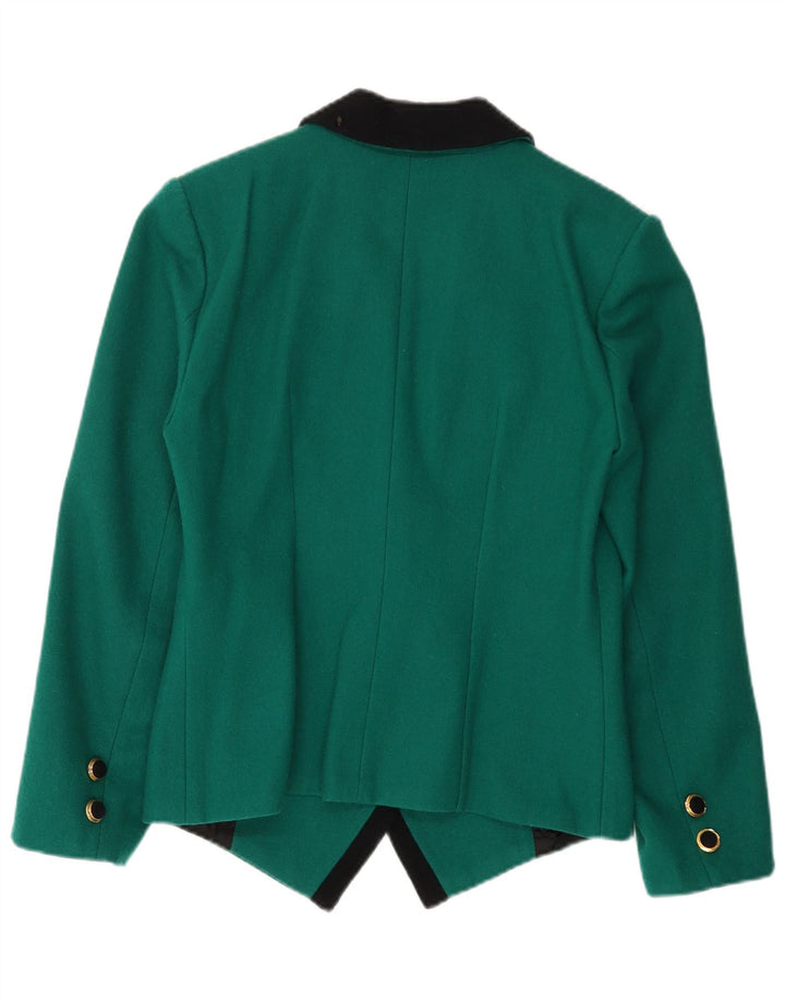 Vintage Damen Zweireihige Blazerjacke UK 14 Mittelgrün