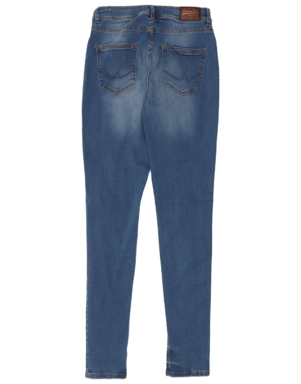 Superdry Damen Sophia Distressed Skinny Jeans UK 12 Medium W28 L32 Blau