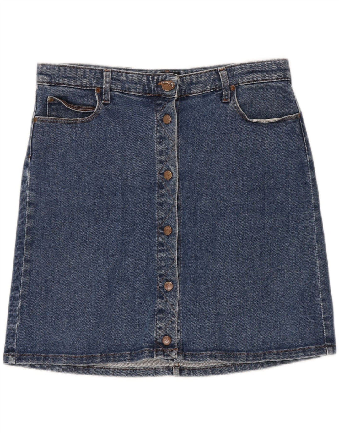 LEE Damen Jeansrock W31 mittelblaue Baumwolle