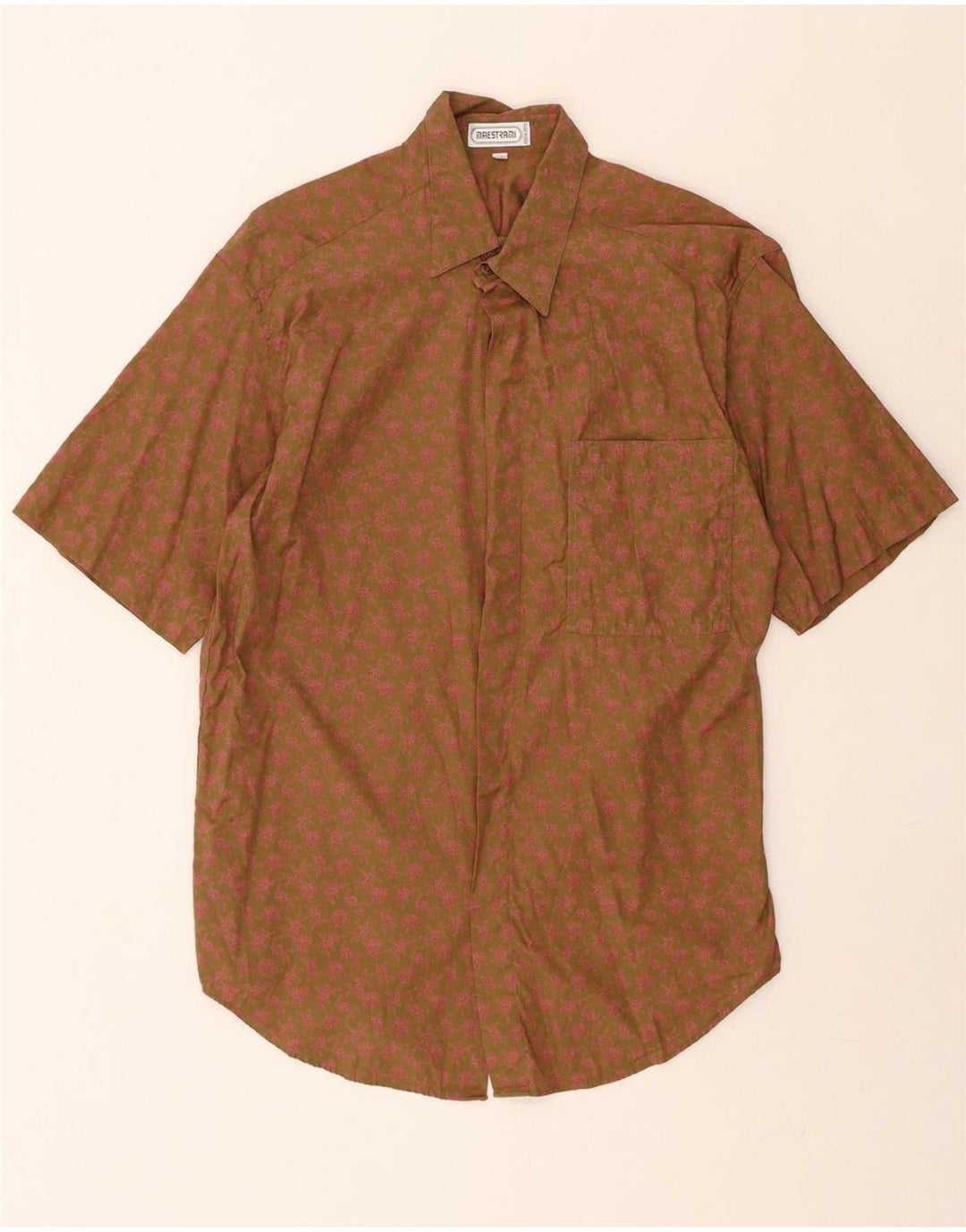 MAESTRAMI Mens Shirt Medium Green Floral Vintage Maestrami and Second-Hand Maestrami from Messina Hembry 