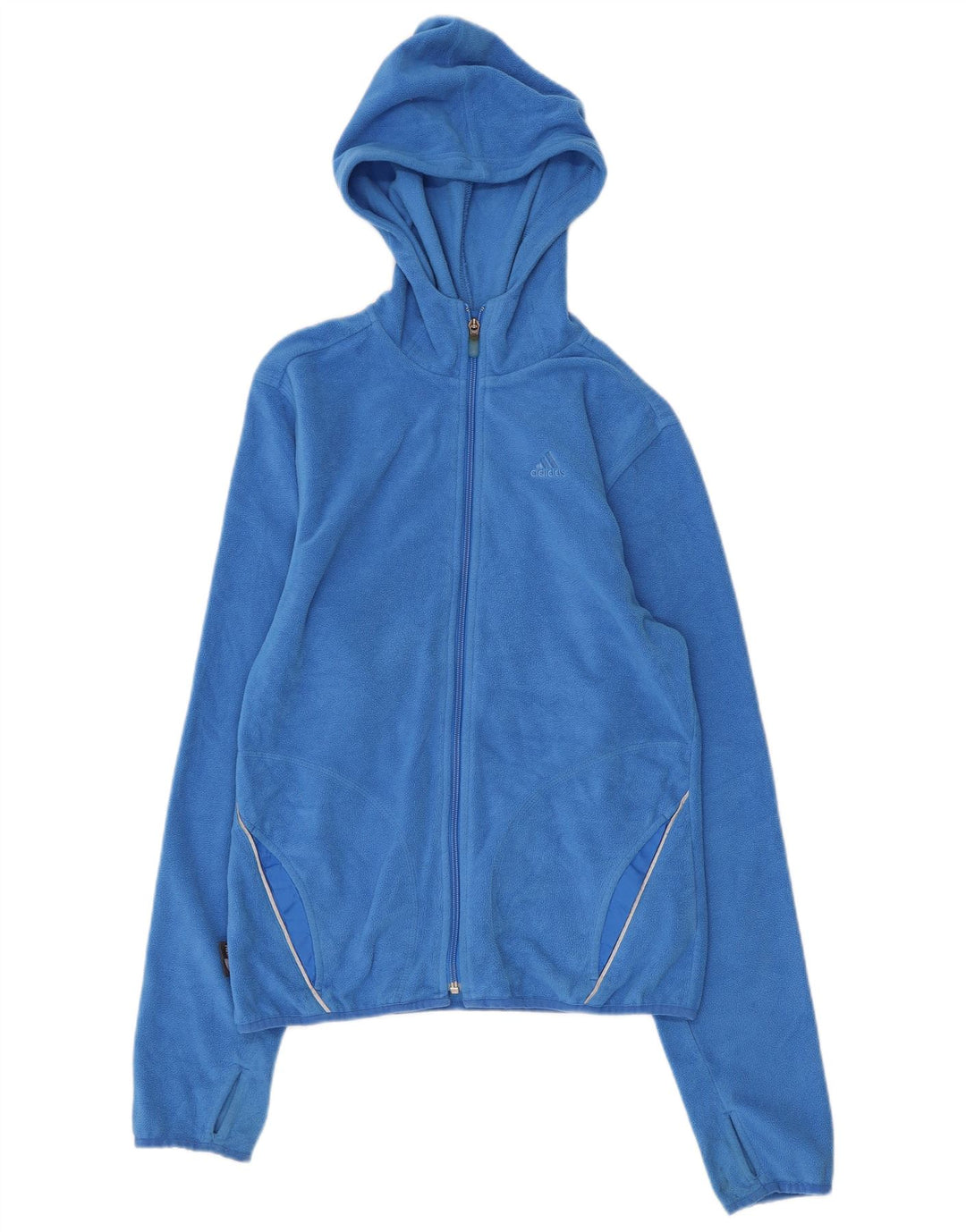 ADIDAS Kapuzen-Fleecejacke für Jungen, 9–10 Jahre, mittelblaues Polyester