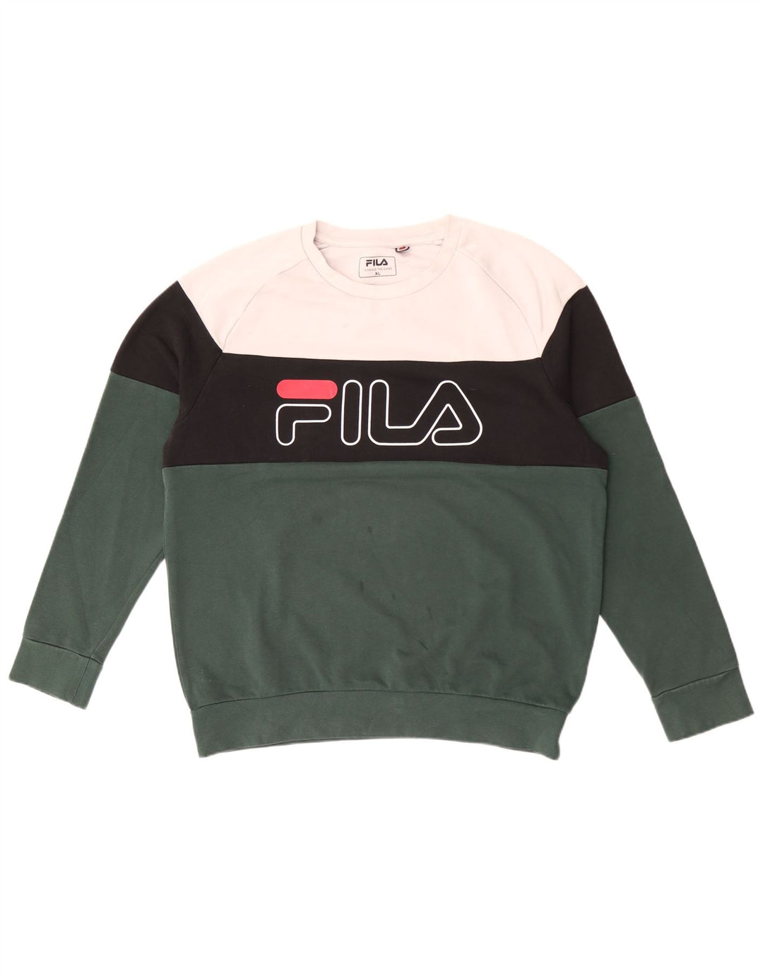 Fila Herren-Sweatshirt mit Grafik, XL, Grün, Farbblock