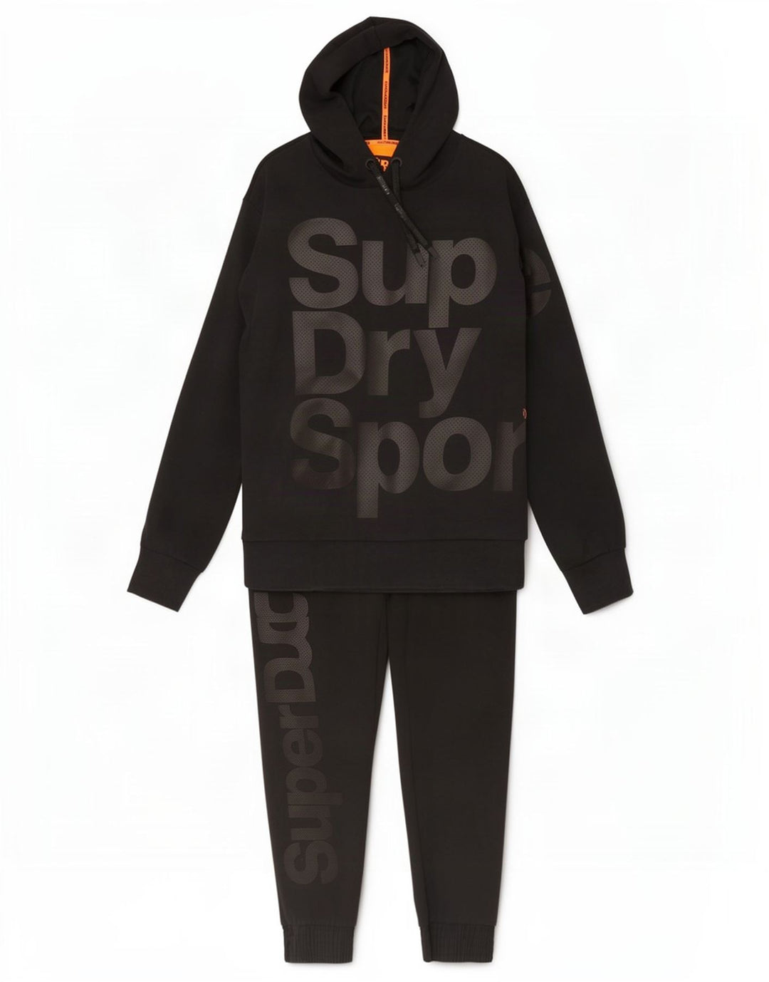 Superdry Herren-Trainingsanzug mit Grafik, groß, aus schwarzer Baumwolle