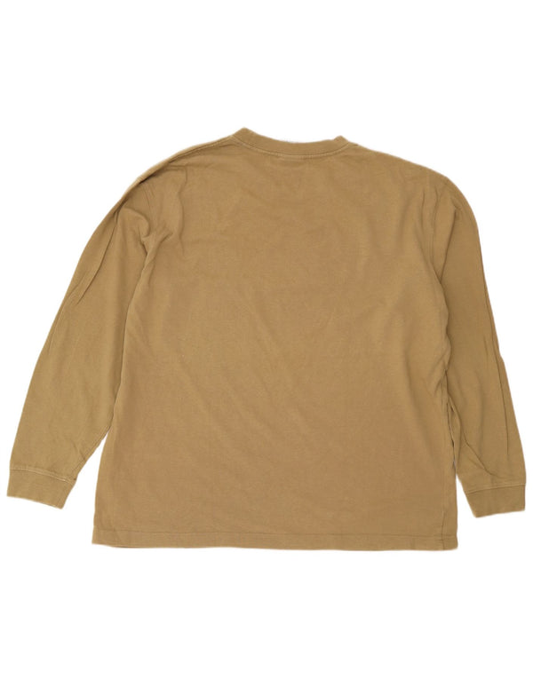 Zara Mens Top Long Sleeve XL Beige Cotton