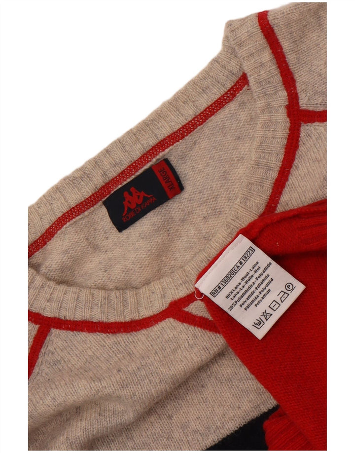 Kappa Herren-Pullover mit U-Boot-Ausschnitt, XL, mehrfarbige Colourblock-Wolle