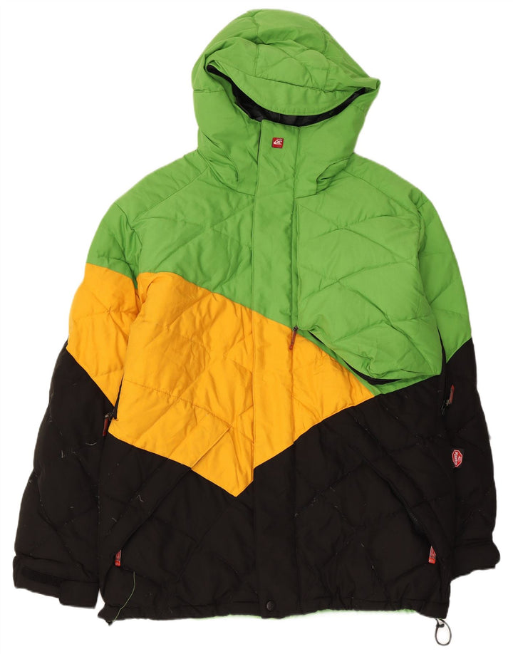 Quiksilver wattierte Herrenjacke mit Kapuze, UK 36, Größe S, mehrfarbig, Farbblock
