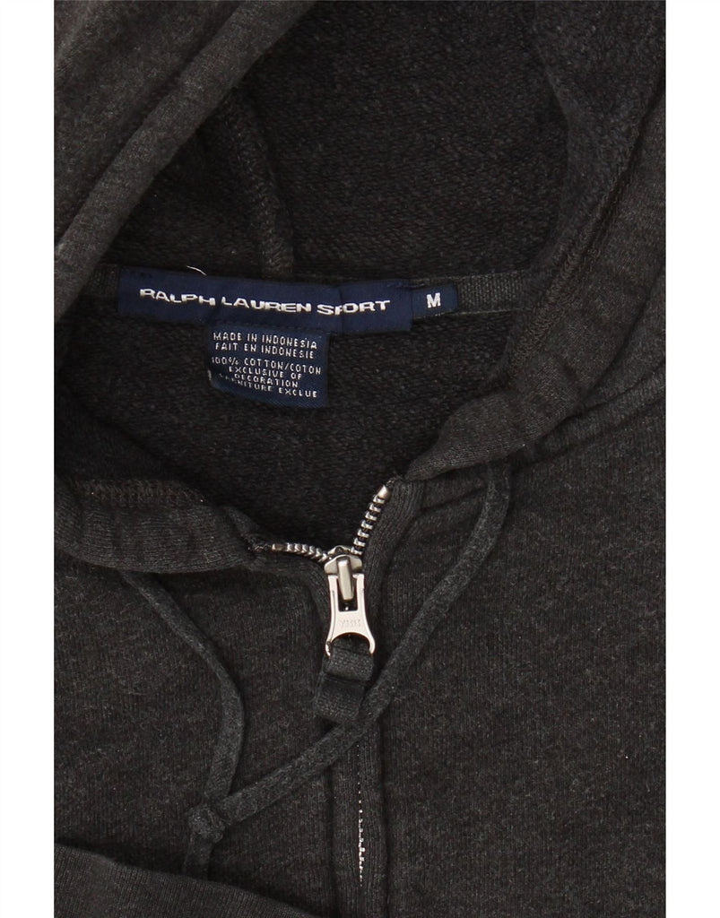 RALPH LAUREN Womens Zip Hoodie Sweater UK 12 Medium Grey Cotton Vintage Ralph Lauren and Second-Hand Ralph Lauren from Messina Hembry 