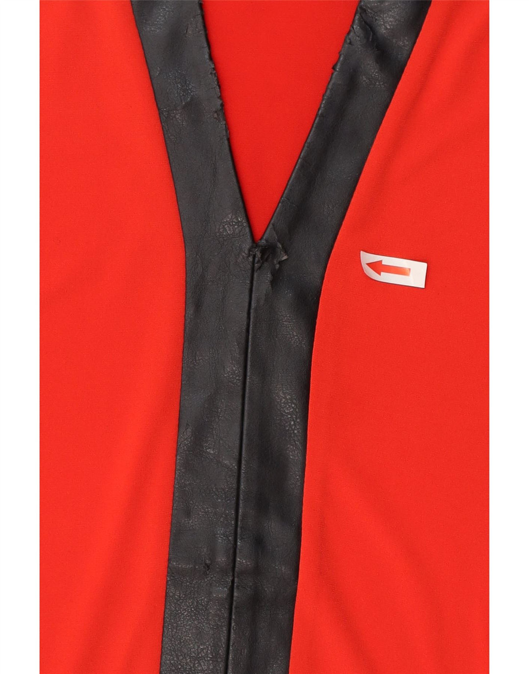 Calvin Klein Damen-Blusenoberteil, UK 10, Small, rotes Colourblock-Polyester