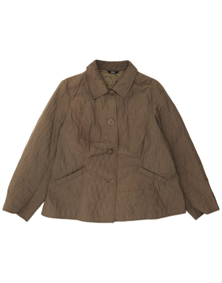 Marks & Spencer Damen Steppjacke UK 22 3XL Grün Polyester