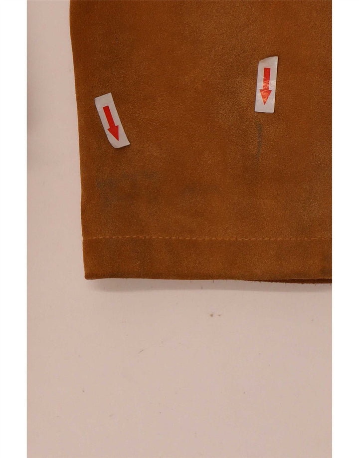 Vintage Damen Wildledermantel IT 42 Mittelbeiges Leder