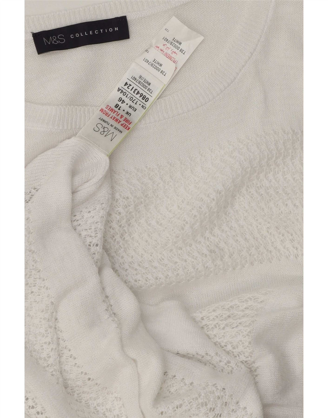Marks & Spencer Damen-Pullover, übergroß, U-Boot-Ausschnitt, Gr. 18, XL, Weiß