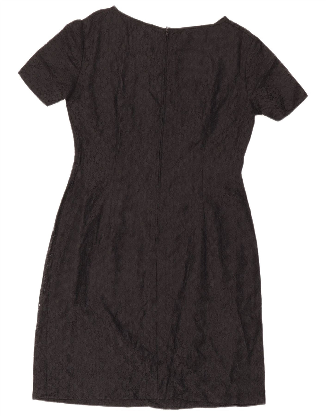 Vintage Damen Spitzen-Etuikleid IT 44 Mittelschwarz geblümt