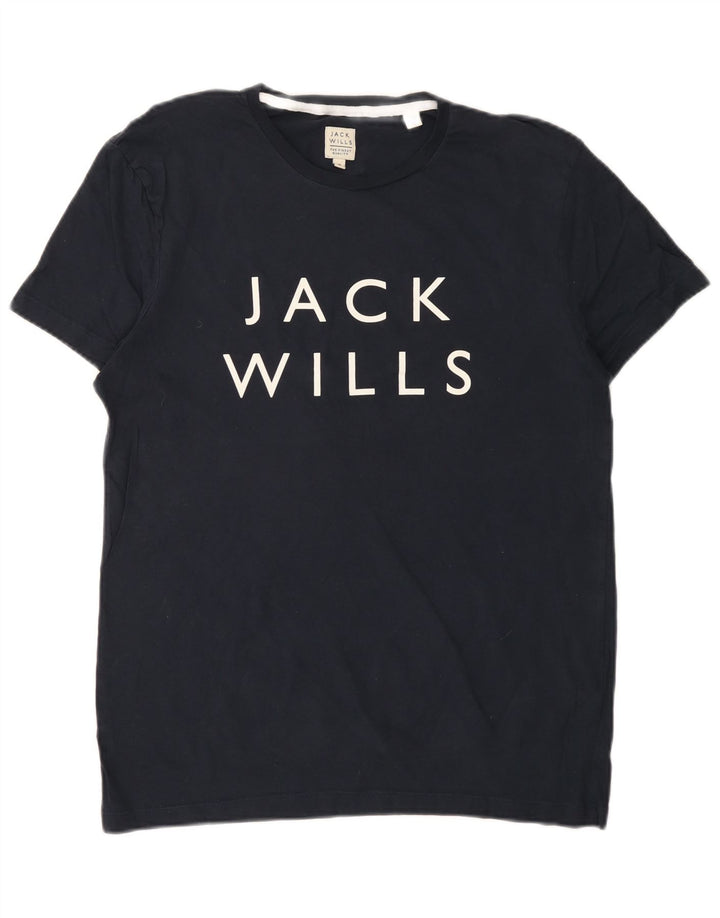 JACK WILLS Herren Grafik-T-Shirt-Oberteil aus Baumwolle in mittlerem Marineblau