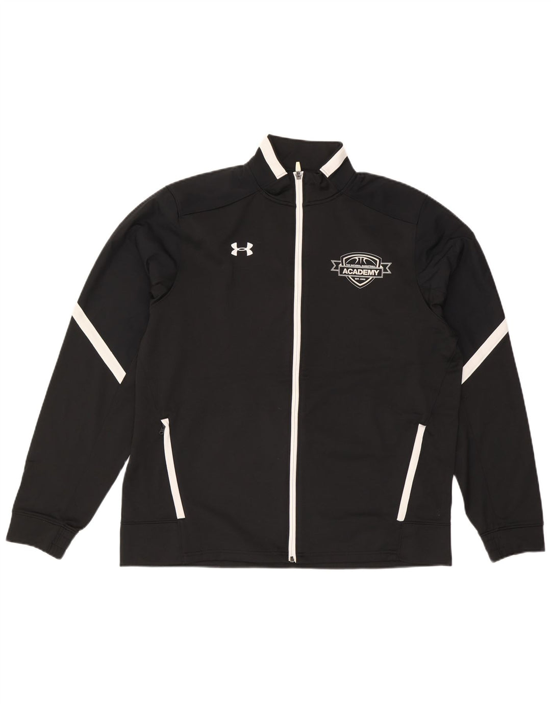 Under Armour Herren-Trainingsanzug-Top-Jacke XL, schwarzes Farbblock-Polyester