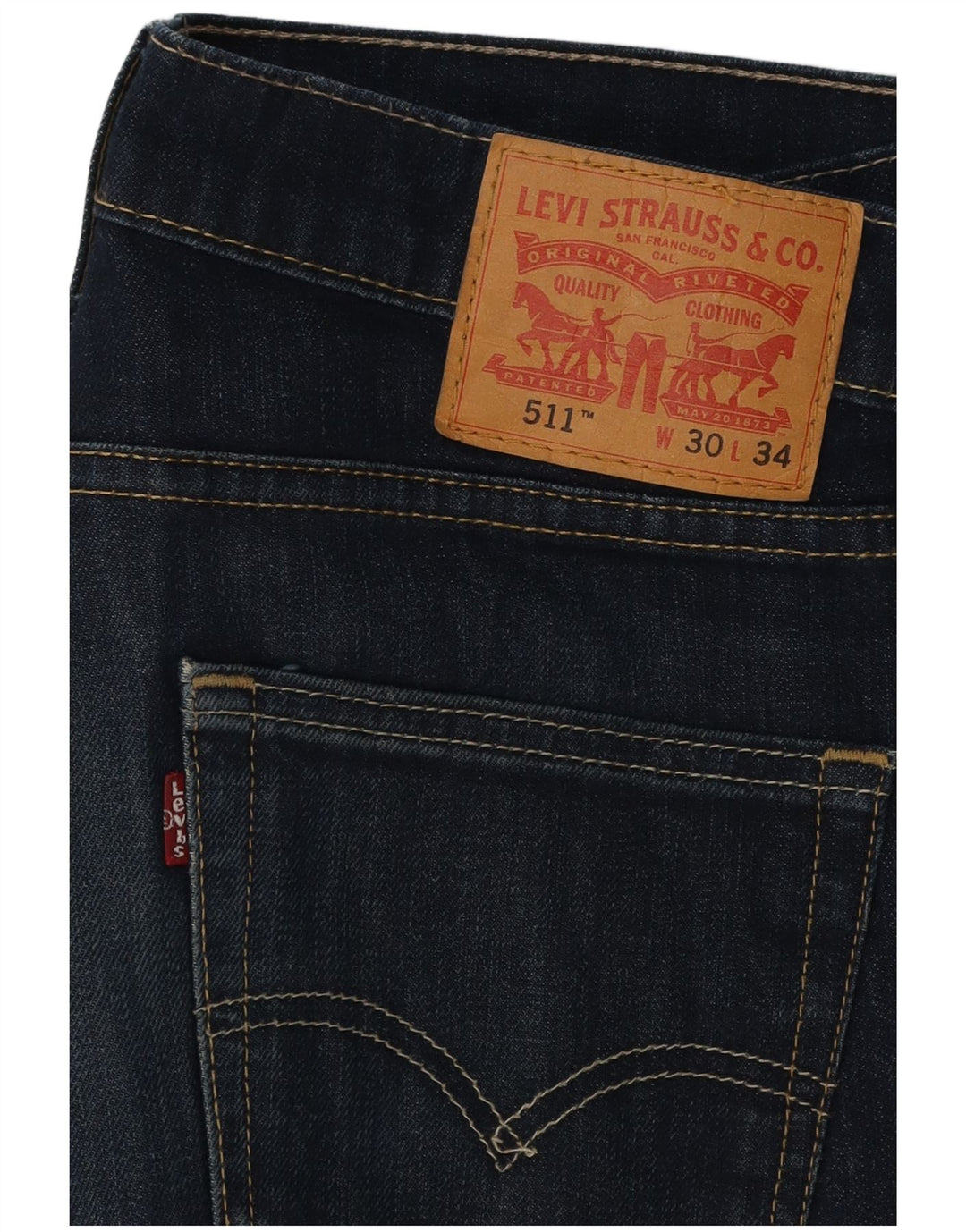 LEVI'S Herren 511 Slim Jeans W30 L34 Marineblau Baumwolle