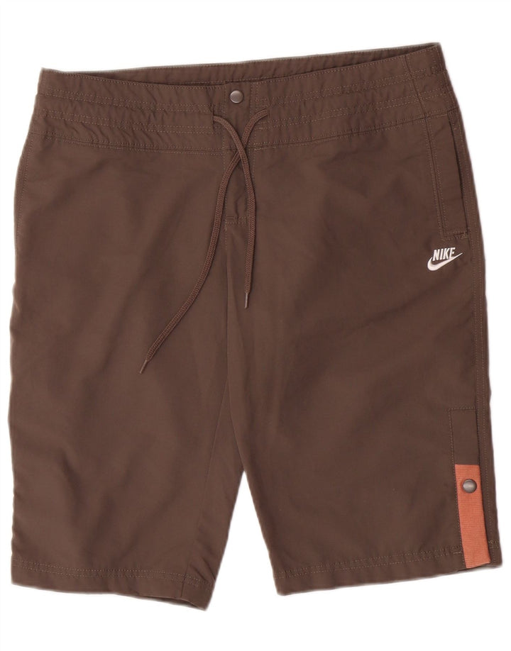 Nike Damen Chinoshorts UK 8/10 Small W34 Braunes Polyester