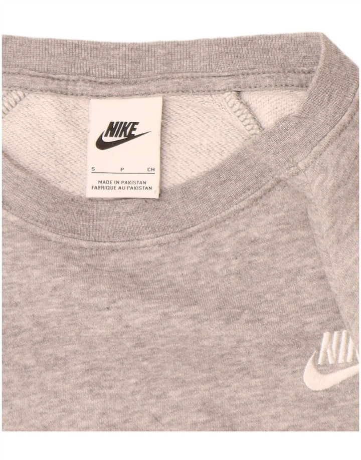 NIKE Damen Sweatshirt Pullover UK 10 Small Graue Baumwolle