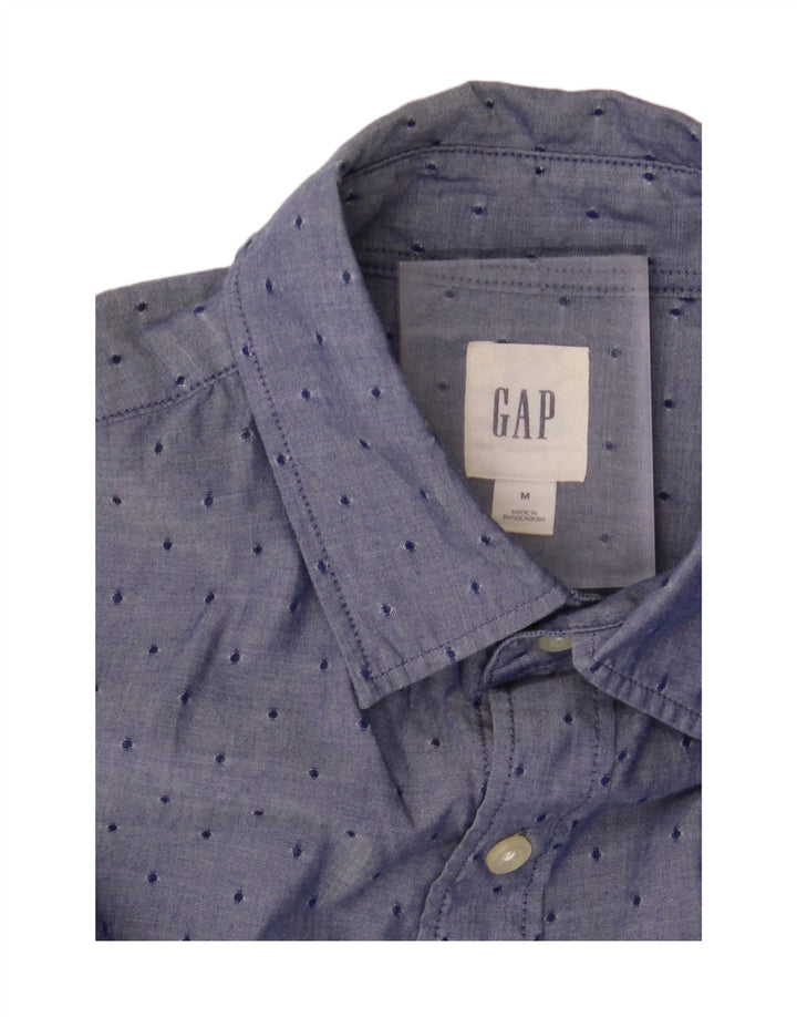 GAP Mens Shirt Medium Blue Spotted Cotton