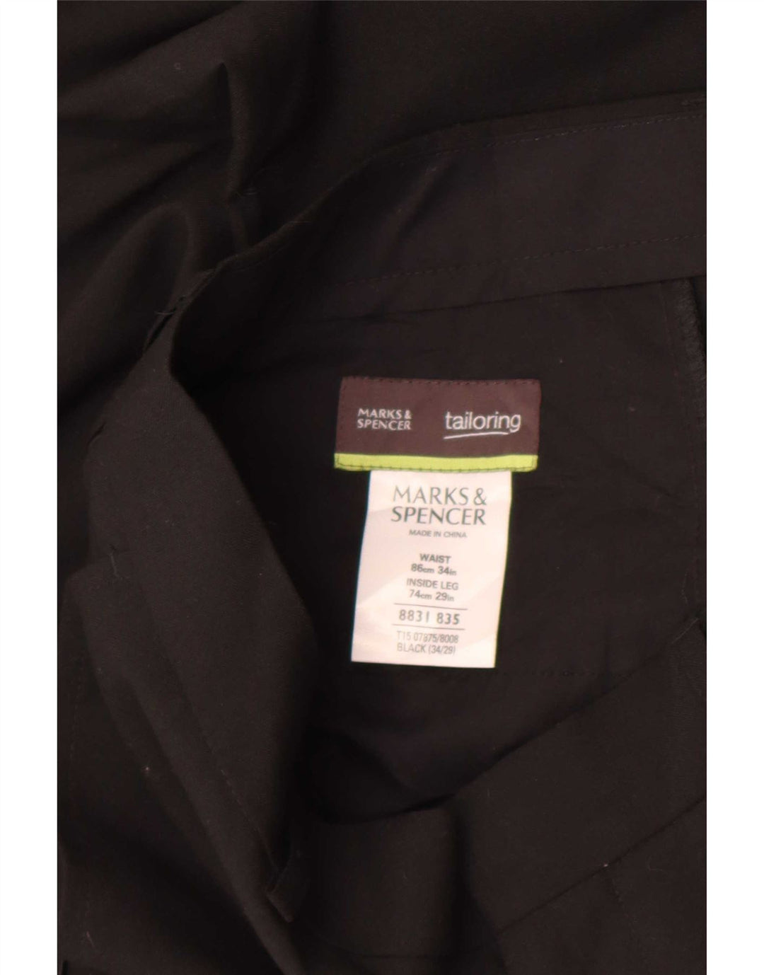 Gerade Herren-Chinohose von Marks & Spencer, W34, L29, Schwarz, Polyester