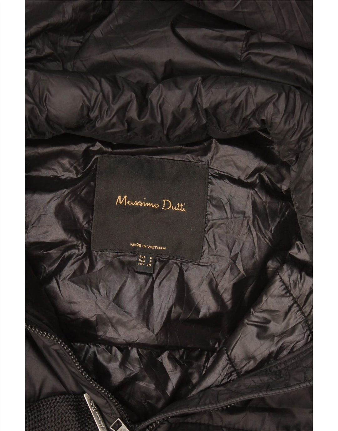 Massimo Dutti Damen-Weste mit Kapuze, gepolstert, UK 10, Größe S, Schwarz