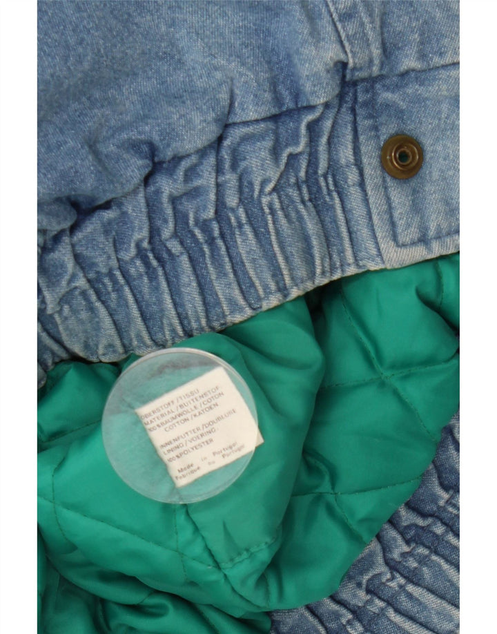 HEIN GERICKE Herren-Jeansjacke, lockere Passform, Militär-Jeansjacke, UK 38, mittelblaue Baumwolle