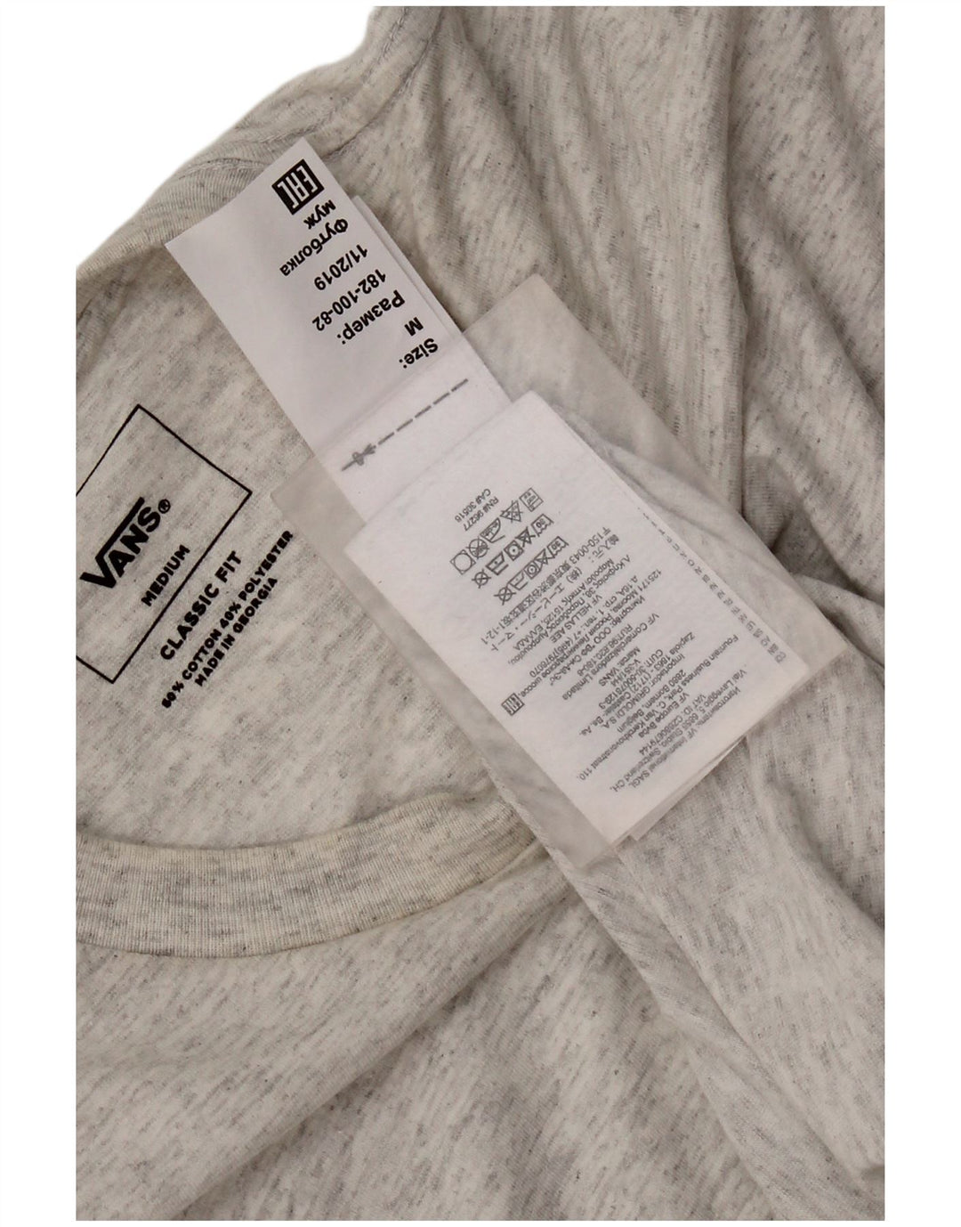 Vans Herren-T-Shirt mit klassischer Passform, mittelgrau gefleckte Baumwolle