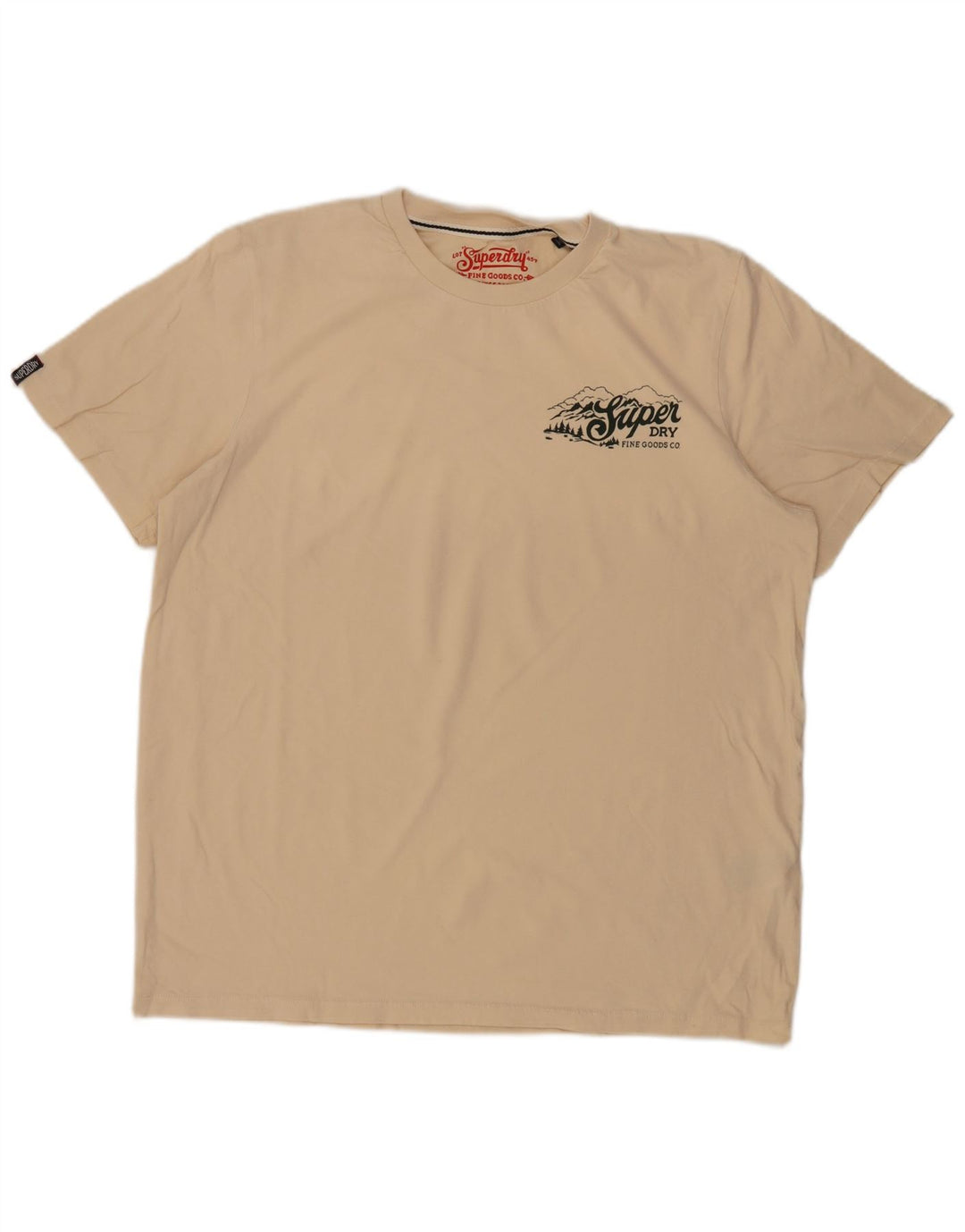 Superdry Herren T-Shirt Top 2XL Beige Baumwolle