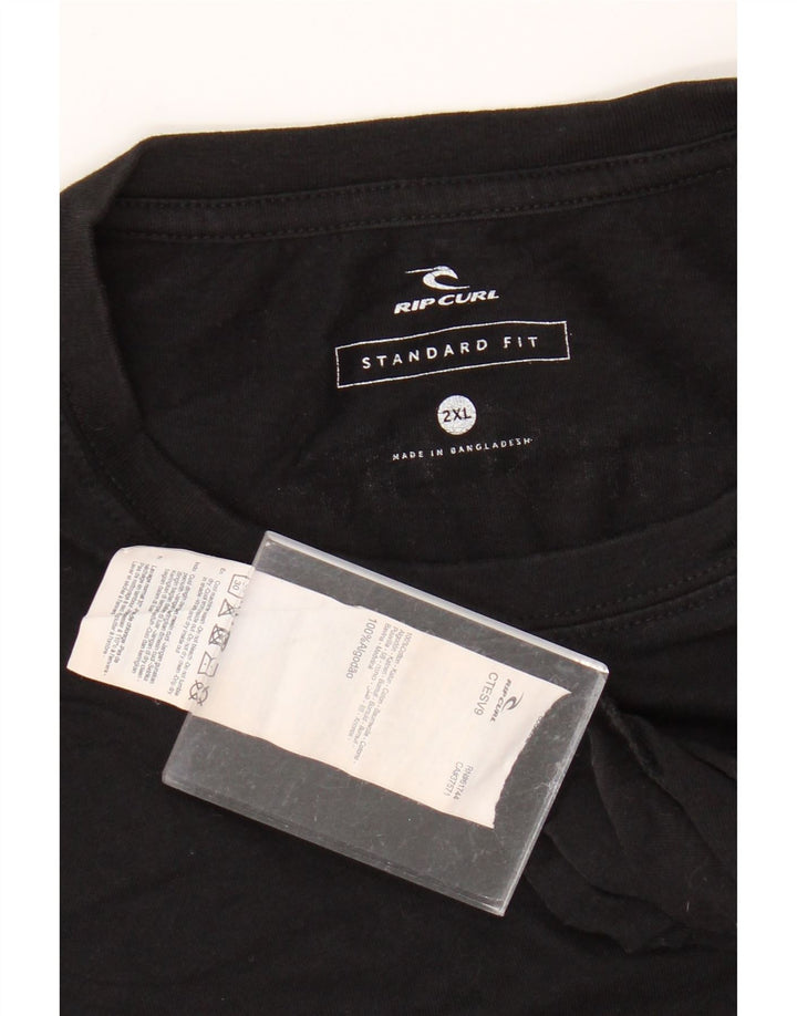 RIP CURL Herren Standard Fit Graphic T-Shirt Top 2XL Schwarz Baumwolle