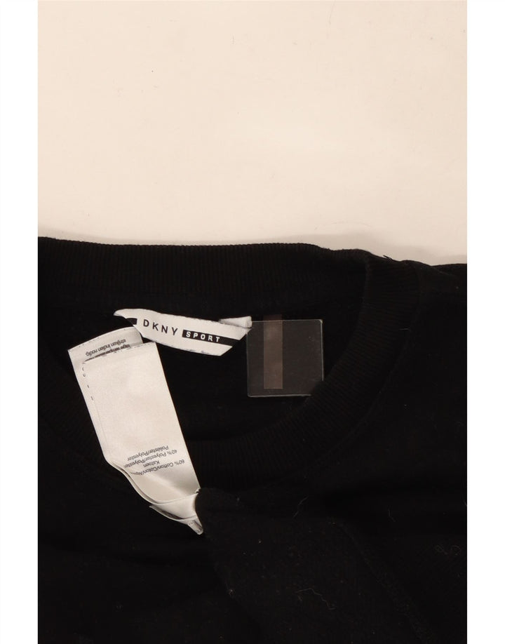Dkny Damen-Sweatshirt mit übergroßem Grafik-Crop-Sweatshirt, Gr. 10, Größe S, Schwarz