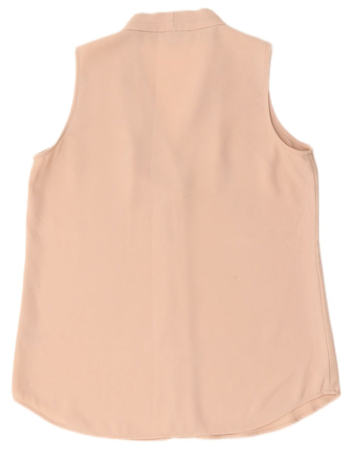 Calvin Klein Damen ärmelloses Blusenoberteil UK 14 Large Pink Polyester