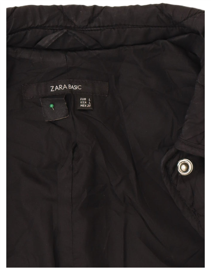 Zara Damen Steppmantel UK 16 Large Schwarz
