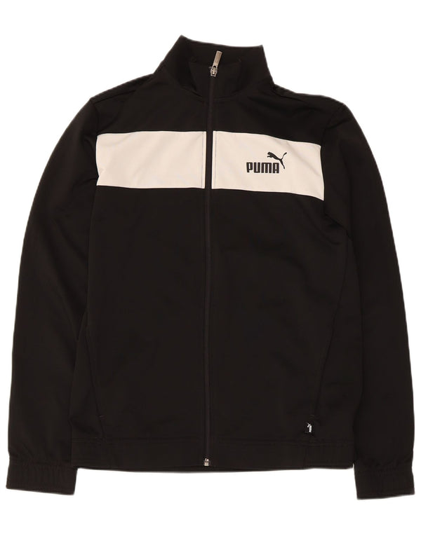 Puma Jungen-Trainingsanzug-Top-Jacke, 15–16 Jahre, Schwarz, Farbblock
