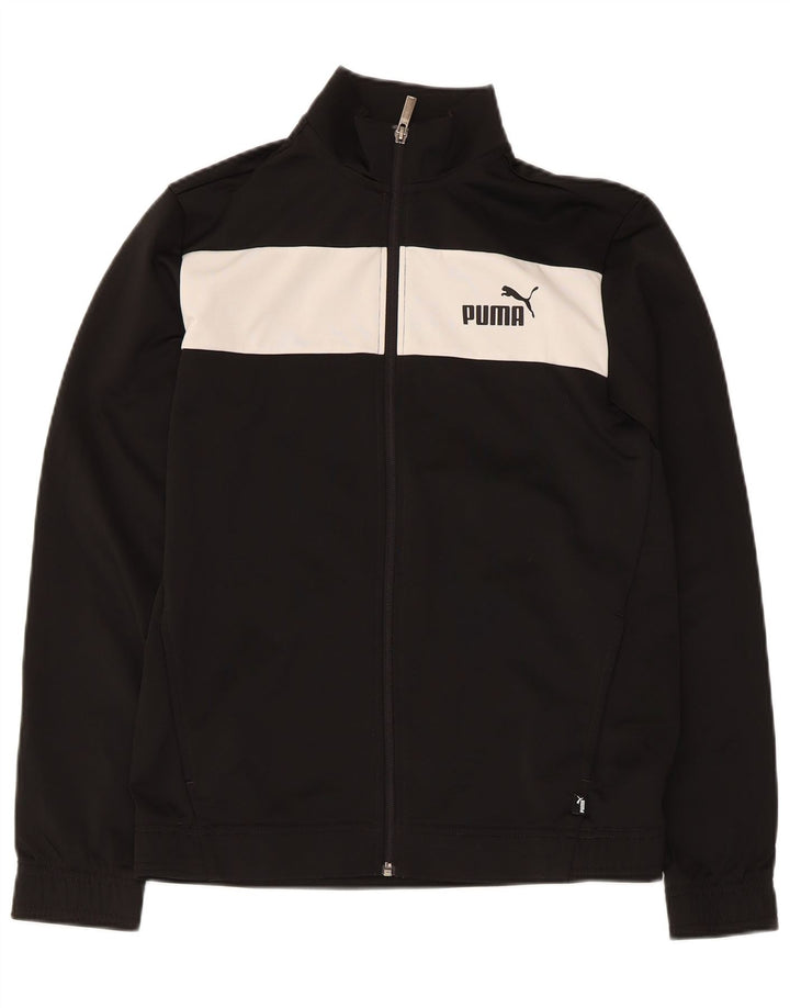 Puma Jungen-Trainingsanzug-Top-Jacke, 15–16 Jahre, Schwarz, Farbblock