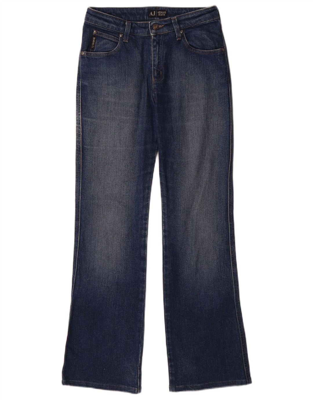 Armani Damen Bootcut Jeans W27 L29 Blaue Baumwolle