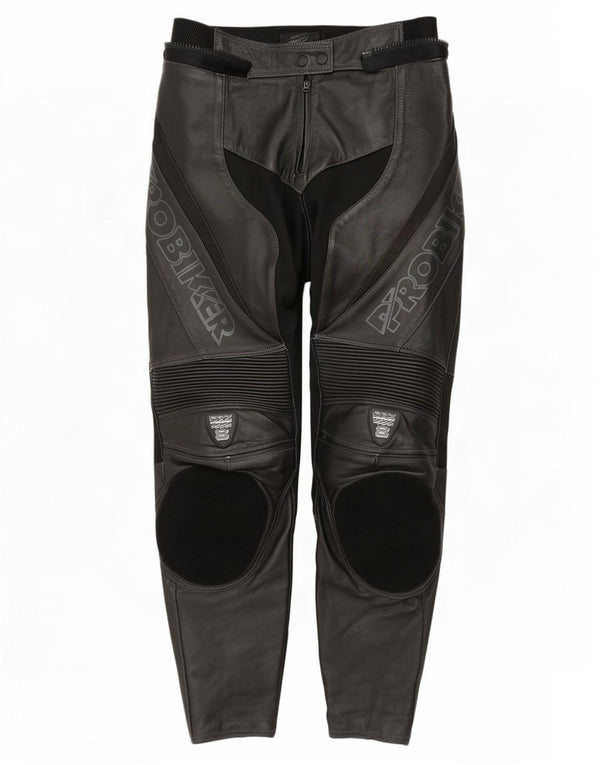 Probiker Damen Moto Racer-Hose aus Leder, UK 14, M, W30, L30, Schwarz