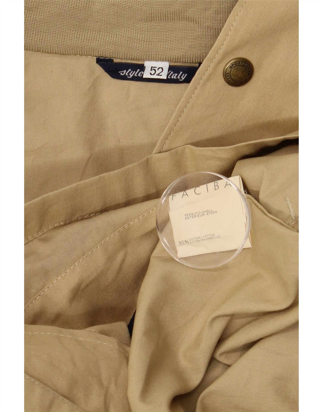 Faciba Herren Bomberjacke IT 52 XL Beige Baumwolle