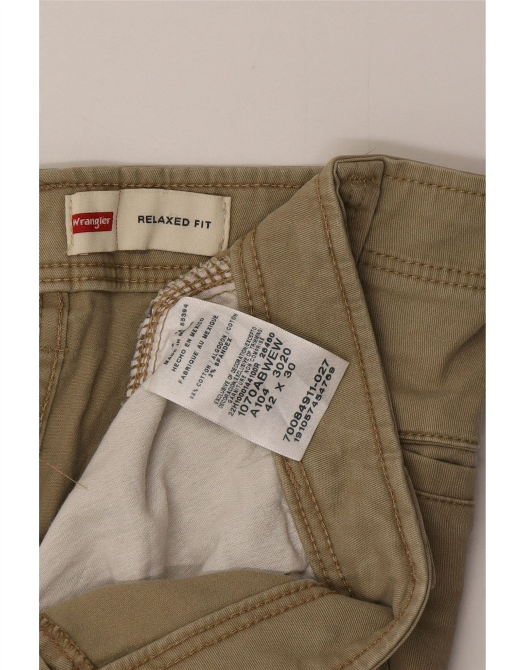 WRANGLER Herren-Cargohose mit entspannter Passform, W42, L30, Khaki, Baumwolle