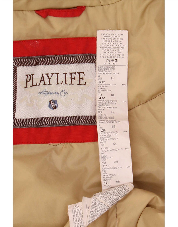 Playlife Herren-Jacke mit Kapuze, gepolstert, UK 40, Größe L, Rot, Baumwolle