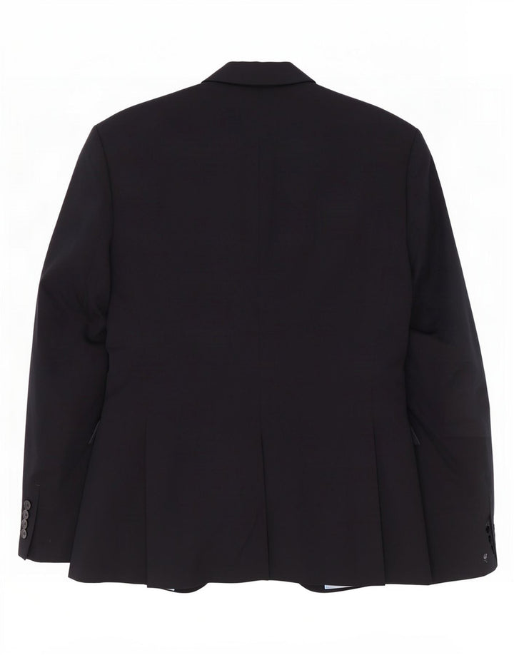 Zara Herren-Blazer mit 2 Knöpfen, EU 52, groß, schwarze Viskose