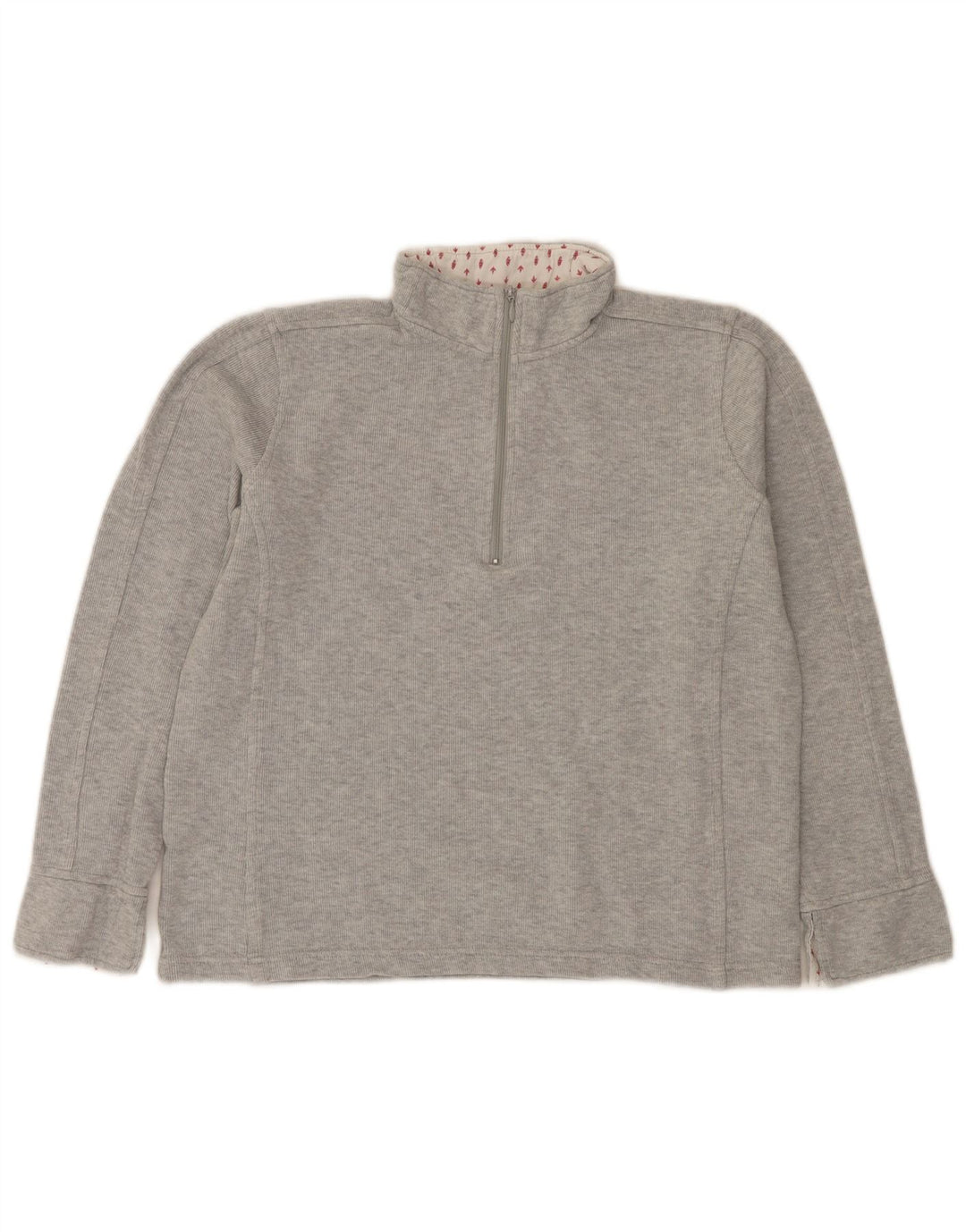 Orvis Damen-Sweatshirt mit Reißverschluss am Hals, UK 14, mittelgraue Baumwolle