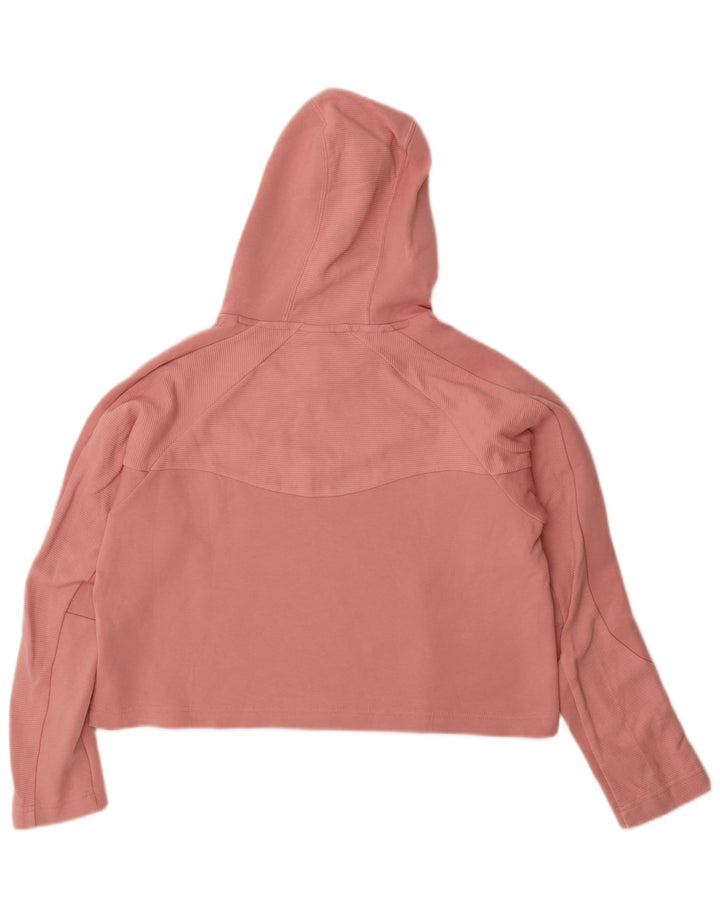 Puma Damen Crop Hoodie Pullover UK 14 Mittelrosa