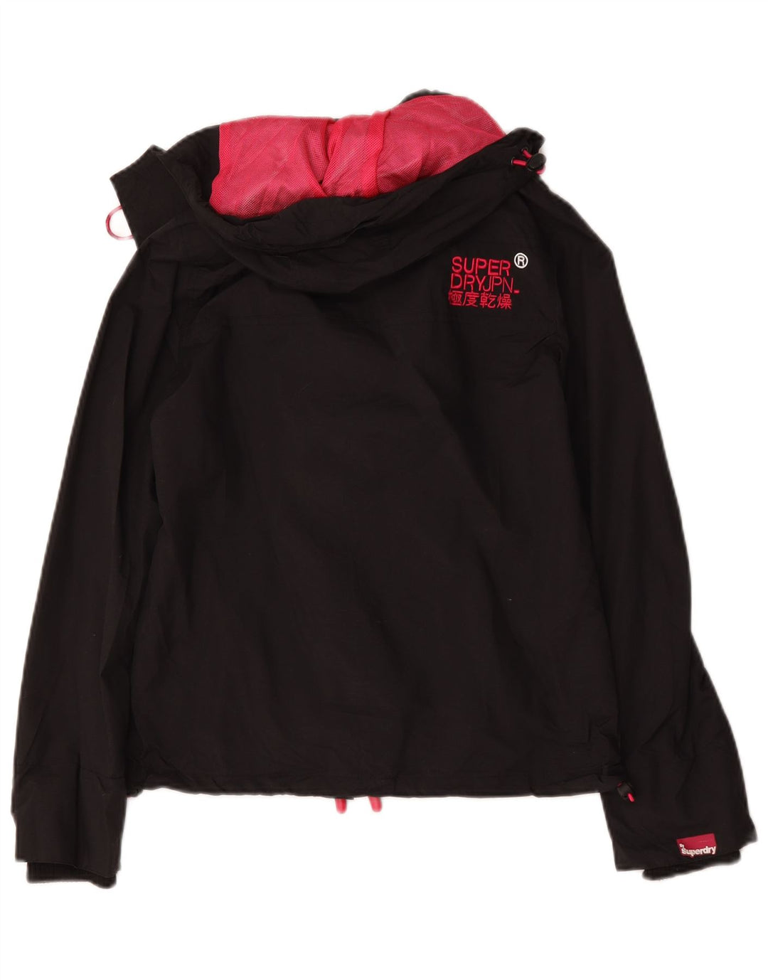 Superdry Damen Windcheater mit Kapuze, Windjacke, Gr. 10, Schwarz