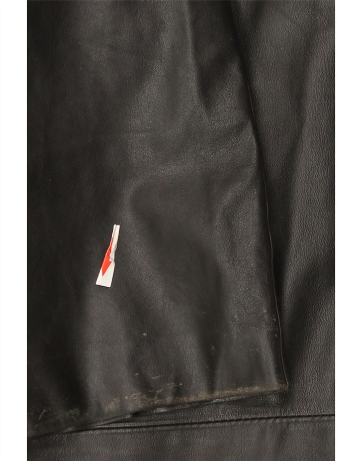 Gerade Lederhose für Damen von Ricano, W34, L30, schwarzes Leder